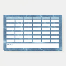 Moderner Stundenplan für Blaue Woche Post-it Klebezettel