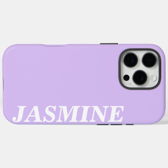 MODERNER STYLISCH-INDIVIDUELLE NAME-SOLID-LAVENDER iPhone 16 PRO MAX HÜLLE (Rückseite (Horizontal))