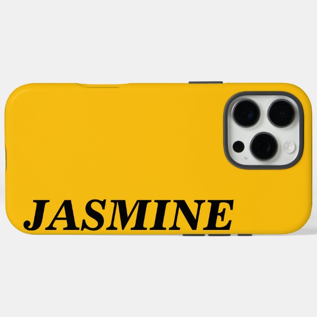 MODERNER STYLISCH-INDIVIDUELLE NAME SOLID YELLOW F iPhone 16 PRO MAX HÜLLE (Rückseite (Horizontal))