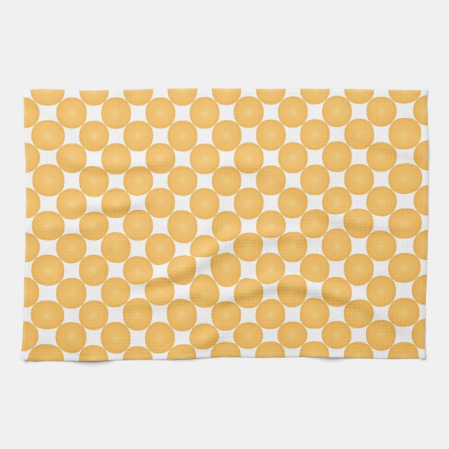 Moderner, stylischer Gelber Polka Dot Geschirrtuch (Horizontal)