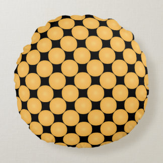 Moderner, stylischer Gelber Polka Dot Rundes Kissen