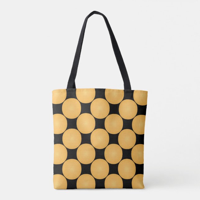 Moderner, stylischer Gelber Polka Dot Tasche (Rückseite)