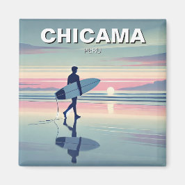 Moderner Surfer Sunset Chicama Peru Magnet