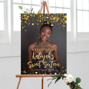 Moderner, süßer Empfang mit 16 Party Foto Poster