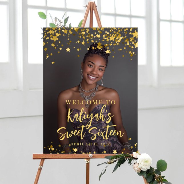 Moderner, süßer Empfang mit 16 Party Foto Poster (Von Creator hochgeladen)