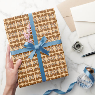 Moderner süßer Nördlicher Sägekauz Geschenkpapier