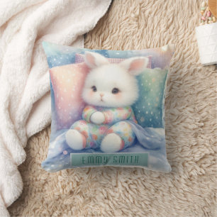 Moderner Süßer Pastell-Hase Kissen