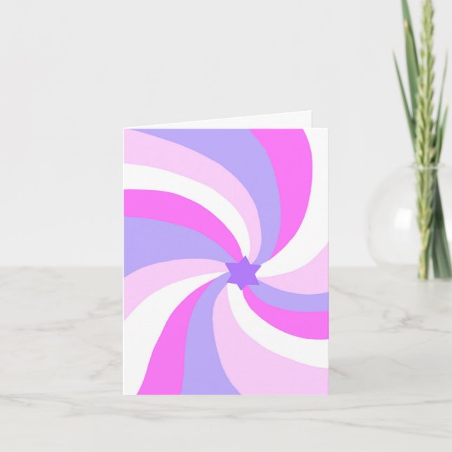 Moderner Swirl Star von David Custom Bar Bat Mitzv Dankeskarte (Vorderseite)