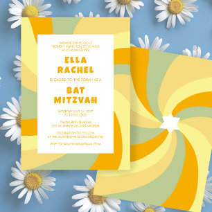 Moderner Swirl Star von David Custom Bar Bat Mitzv Einladung