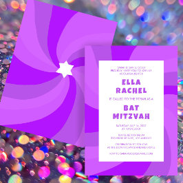 Moderner Swirl Star von David Custom Bar Bat Mitzv Einladung