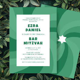 Moderner Swirl Star von David Custom Bar Bat Mitzv Einladung