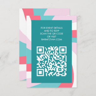 Moderner Swirl Star von David QR Code Bar Bat Mitz Begleitkarte
