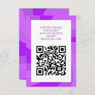 Moderner Swirl Star von David QR Code Bar Bat Mitz Begleitkarte