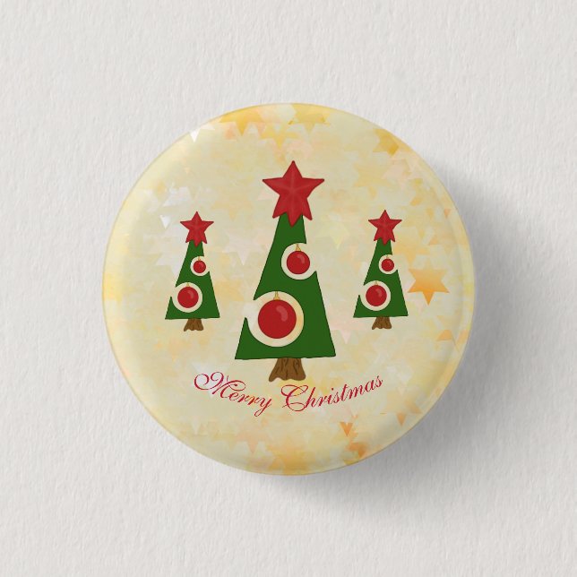Moderner Tannenbaum Button (Vorderseite)