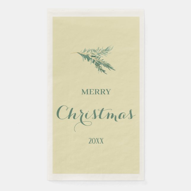 Moderner Tannenbaumzweig für Weihnachten Serviette (Vorderseite)