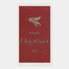 Moderner Tannenbaumzweig für Weihnachten Serviette