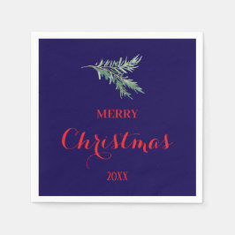 Moderner Tannenbaumzweig für Weihnachten Serviette