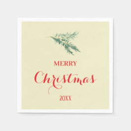 Moderner Tannenbaumzweig für Weihnachten Serviette