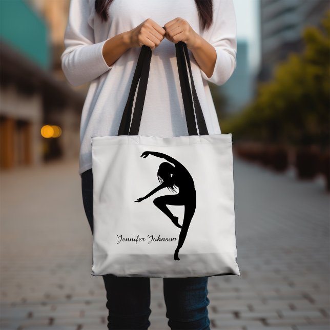 Moderner Tänzer Silhouette Tanz Schwarz & Weiß Tasche (Von Creator hochgeladen)