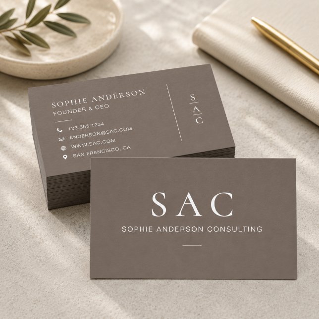 Moderner Taupe-Fachberater Visitenkarte (Modern Taupe Professional Consultant Business Card)