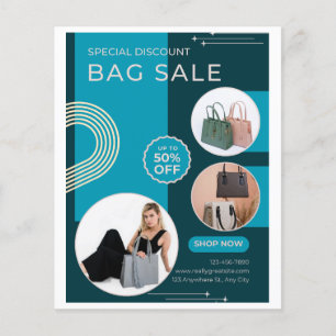 Moderner Teal- und Gold-Handtaschen-Verkaufsflyer  Flyer