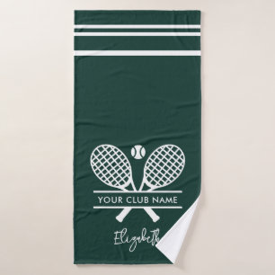 Moderner Tennisclub Name Team Swag Grün Custom Badehandtuch
