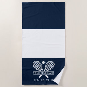 Moderner Tenniscountry Club Name Farbbblock Strandtuch