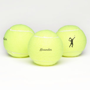 Moderner Tennisspieler mit individuellem Namen Ten Tennisbälle
