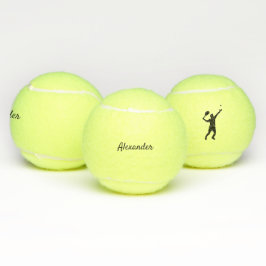Moderner Tennisspieler personalisiert Tennisbälle