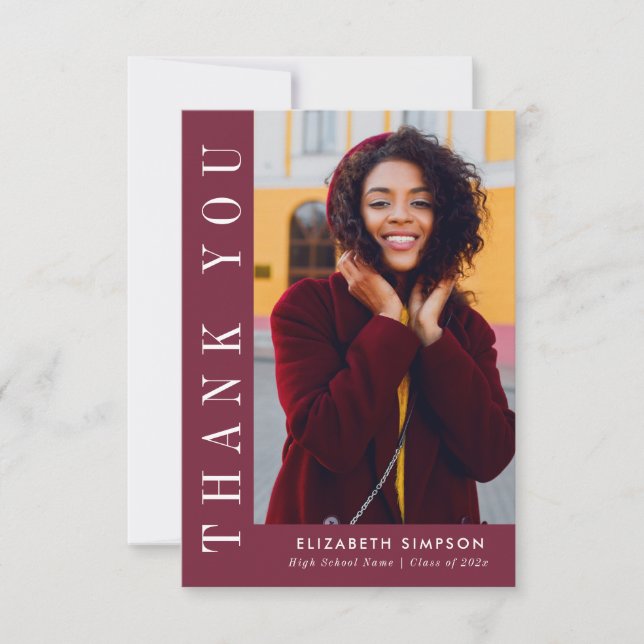 Moderner Text Abschluss Vielen Dank für Ihre Fotok Dankeskarte (Vorderseite)