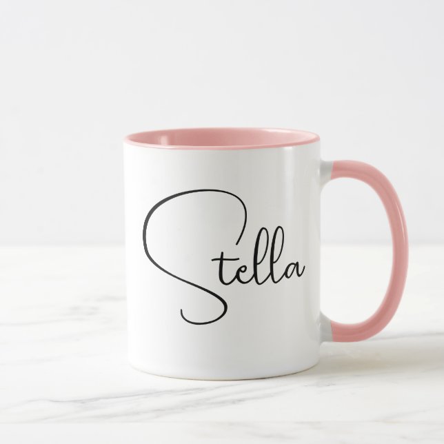 Moderner Text benutzerdefinierte große trendy Name Tasse (Rechts)
