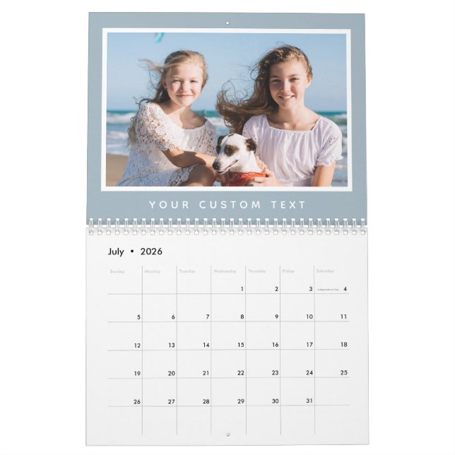 Moderner Text für benutzerdefiniertes Foto der 202 Kalender (Jul 2026)