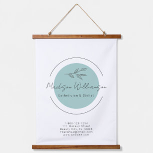 Moderner Therapeut Stylist Spa Minimalist Botanisc Wandteppich Mit Holzrahmen