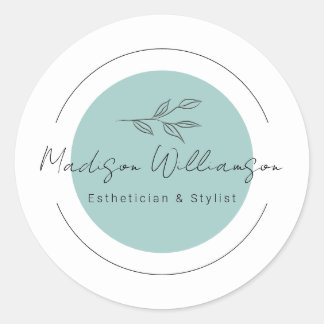 Moderner Therapeut Stylist Wellness-Center Minimal Runder Aufkleber