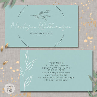 Moderner Therapeut Stylist Wellness-Center Minimal Visitenkarte