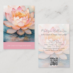 Moderner Therapeuten-Spa-Yoga-Zen-Rosa-Lotusblumen Visitenkarte