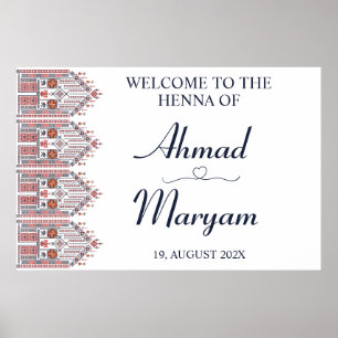 Moderner Thobe Willkommen Henna Poster