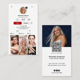 Moderner TikTok Influencer QR Code & Soziale Medie Visitenkarte