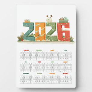 Moderner Tischkalender 2026 - Neues Jahr Fotoplatte
