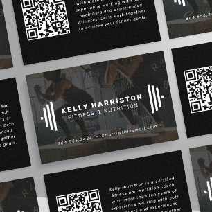 Moderner Trainer Fitness Trainer Foto qr Visitenkarte