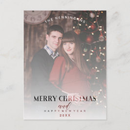 Moderner Transparenzeffekt Familienweihnachtliche Postkarte