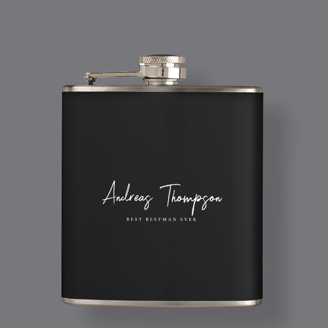 Moderner Trauzeuge Bestman Trauzeugen Ever Black Flachmann (Modern Best Man Bestman Groomsmen Ever Black Flask
)
