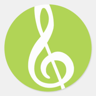 Moderner Treble Clef Runder Aufkleber