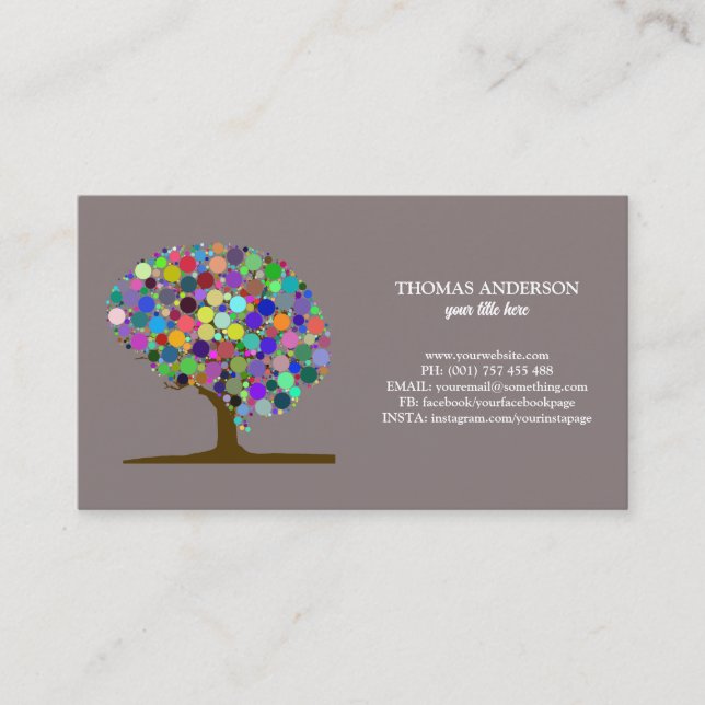Moderner Tree of Life Wellness Life Coach Visitenkarte (Vorderseite)