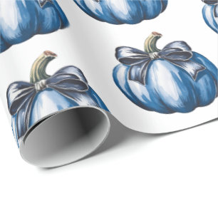 Moderner Trendfarbener Pumpkin Coquette Bow Geschenkpapier
