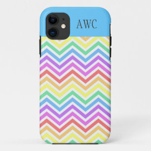 Moderner, trendiger, cooler Regenbogen Zickzack iPhone 11 Hülle