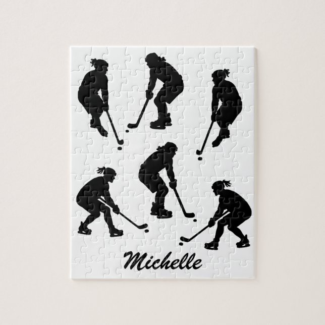Moderner trendiger Eishockeyspieler Personalisiert (Vertikal)
