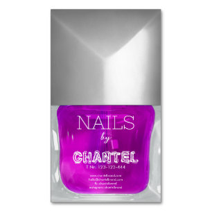 Moderner, trendiger Neon Lilac Nagellack Magnetische Visitenkarte