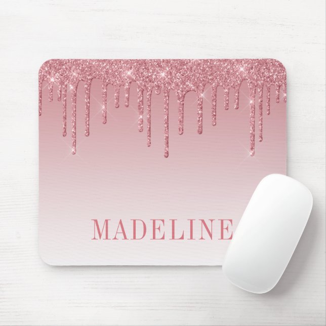 Moderner, trendiger, rosafarbener Glitzer Mousepad (Mit Mouse)