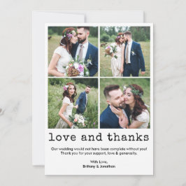 Moderner, trendiger Schreibmaschinentext 4 Foto Ho Dankeskarte